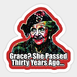 Grace? She Passed - Aunt Bethany Christmas Design Sticker